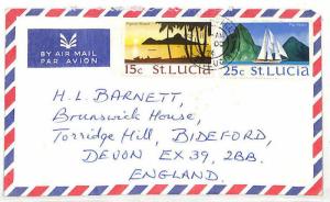 St Lucia Commercial Airmail North Devon GB Cover {samwells-covers} 1974 UU457