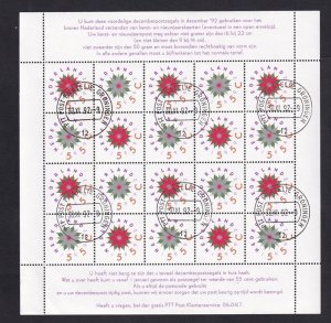 Netherlands   #819-820a  cancelled   1992  sheet  Christmas