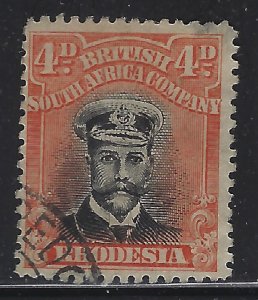Rhodesia 1913 4d George V Admiral Sc# 125 used