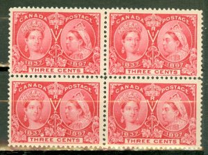 Q: Canada 53 MNH block of 4 CV $300