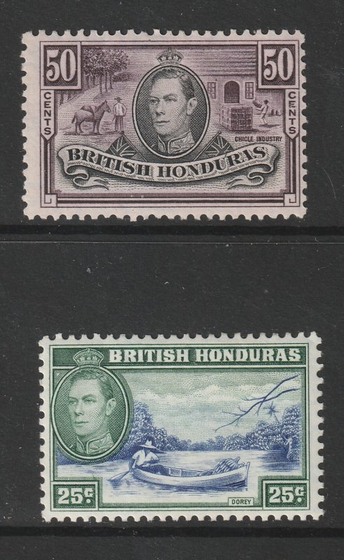 British Honduras a MH KGVI 25 & 50c