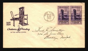 US SC# 857 FDC / High Gloss Press Cachet / Pair - Z20459