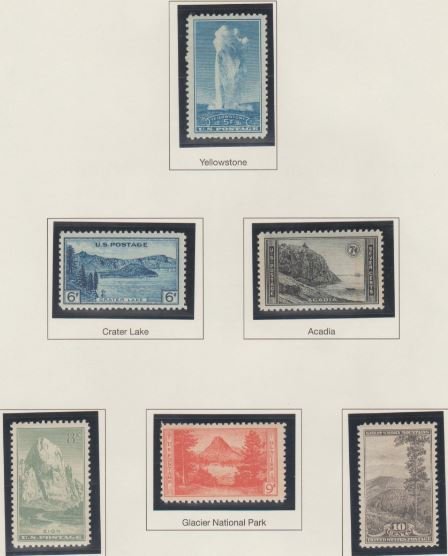 U.S. Scott #740-749 National Park Stamp - Mint NH Set