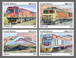 Guinea-Bissau - 2020 African Railway Trains - 4 Stamp Set - GB200104c