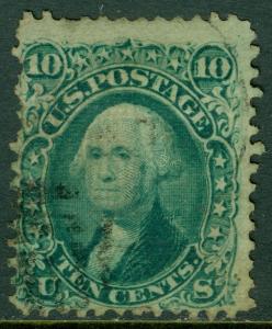 EDW1949SELL : USA 1868 Scott #89 Used. Perf faults upper left PSAG Cert Cat $350