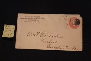 US U231 cover Titusville PA to Harford PA (#2113)