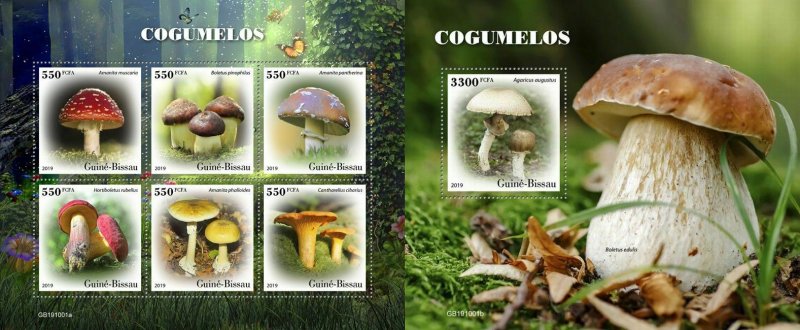 Z08 IMPERF GB191001ab GUINEA BISSAU 2019 Mushrooms MNH ** Postfrisch