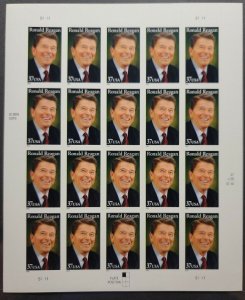 (18) Scott #3897 Ronald Reagan (California Governor) Sheet of 20 Stamps - MNH