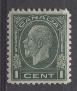 Canada #195d 1c Dp Dull Green 1932-35 Medallion Issue Yelsh Crm Flat SUP-98 NH
