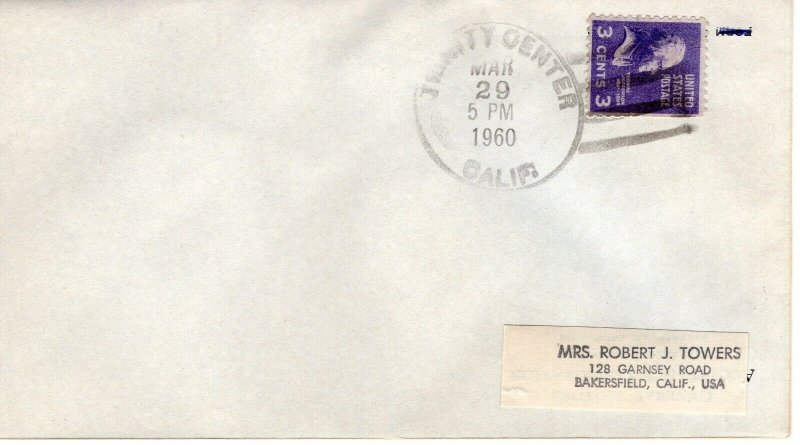 CALIFORNIA TOWN CANCEL,  TRINITY CENTER, CA  1960  FDC11501