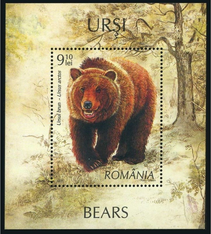 Romania 5034-5038,5039 sheet,MNH. Bears 2006.