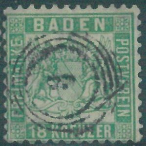 88180b  -  GERMANY Baden -  STAMP:  Michel  # 21a REPAIRED  -  USED Certified