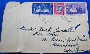 S. AFRICA 1947  -  FIRST DAY COVER  -  SCOTT #103-105          (jpc7)