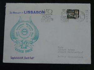 cover posted at sea M.S. Gorch Fock line Kiel Lisbon Plymouth Portugal 77985