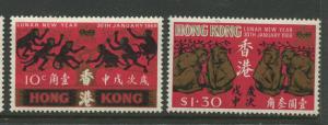 Hong Kong - Scott 237- 238- QEII - Monkey Issue-1968 -MNH - Set of  2 Stamps