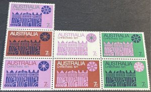 AUSTRALIA # 508-MINT NEVER/HINGED--BLOCK OF 7--1971