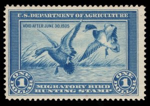 MOMEN: US STAMPS #RW1 DUCK MINT OG NH LOT #82569*
