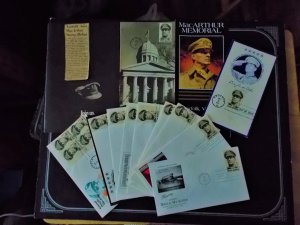 10 MACARTHUR FDC's, PAMPHLETS, POEM & NEWSPAPER CLIPPING