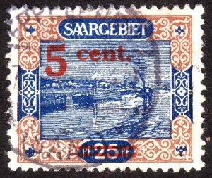 1921, Germany Saar, 5c, Used, Sc 86, Mi 71