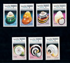 [99570] Cambodia 1988 Marine life sea shells sea snails  MNH