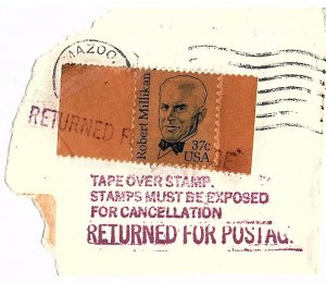 USA Stamp on Piece Tape over stamp Scotch Tape Over Stamp See cmplt  below
