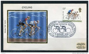 Great Britain 1978 First Day Cover Special cancel Colorano Silk Cachet Sport B