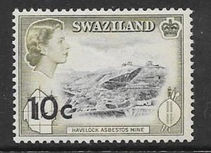 SWAZILAND SG73 1961 10c ON 1/- MTD MINT