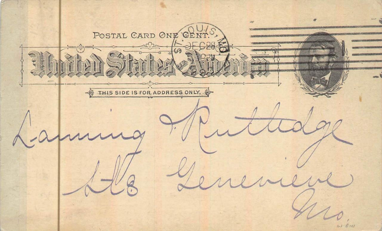 USA Ux10 Postal Card RED Cross Cough Drops ADV Banjo ST. Louis Missouri