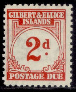 GILBERT AND ELLICE ISLANDS GVI SG D2, 2d scarlet, NH MINT. Cat £14.