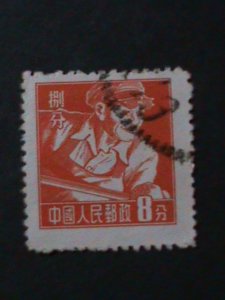 ​CHINA-1956-SC#276 VARIOUS PROFESSION-STEEL WORER USED VF SHANGHAI PRINTING