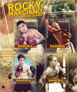 Stamps.Sports. Boxing Rocky Marciano 2020 year 1+1 sheets perforated Namibia