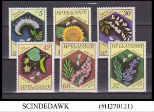 BULGARIA - 1987 BEES AND PLANTS 6V MNH