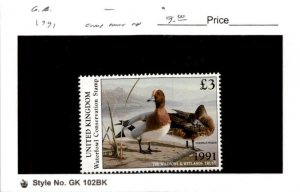 Great Britain, Postage Stamp, #Waterfowl Duck Stamp 1991 Mint NH,  (AE)