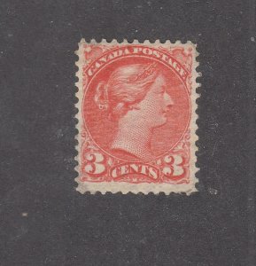 CANADA # 41 VF-MNH 3cts VERMILLION SMALL QUEEN CAT VALUE $270