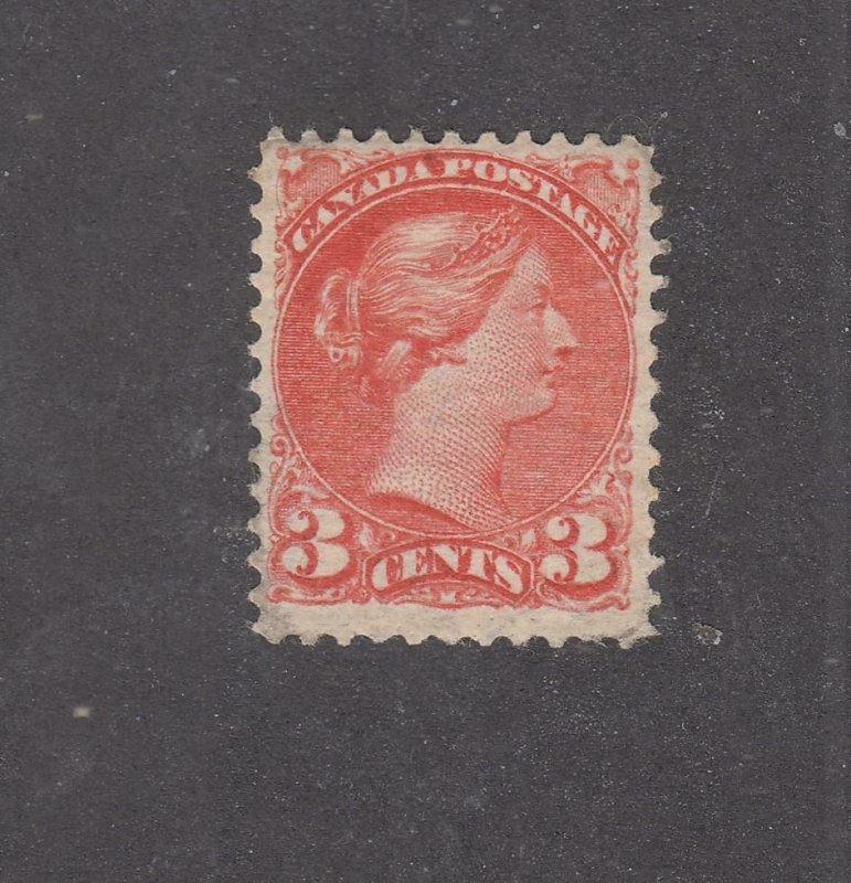 CANADA # 41 VF-MNH 3cts VERMILLION SMALL QUEEN CAT VALUE $270