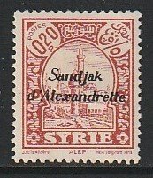 1938 Alexandretta - Sc 2 - MH VF - 1 single - Syria overprint