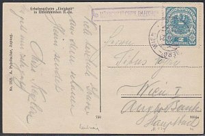 AUSTRIA 1921 postcard railway cancel - station handstamp...................53640