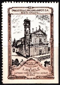 Vintage Italy Poster Stamp St. Michael Bell Tower Ancient Castrum Of Village