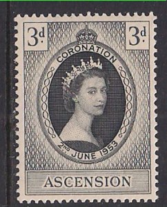 Ascension 1953 QE2 3d Coronation SG 56 MNH ( F732 )