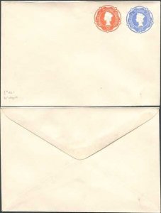 ESCP900 QEII 4d Blue and 1/2d Orange Stamped To Order Envelope Mint