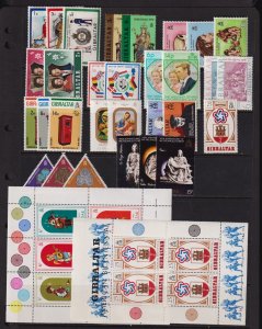 Gibraltar - 13 sets & 2 souvenir sheets, mint - see scan