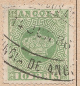 PORTUGAL COLONY ANGOLA 1883 10r Perf. 12 3/4 Used Stamp A29P33F37089-
