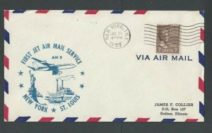 1959 7c Prexy #812 Sole Usage On Domestic 1st Flt Cover NY To St Louis Via---