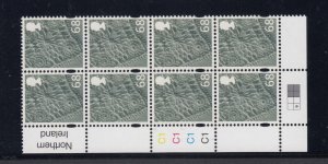 GB QEII 68p Northern Ireland Control Block Of 8 MNH BP10599