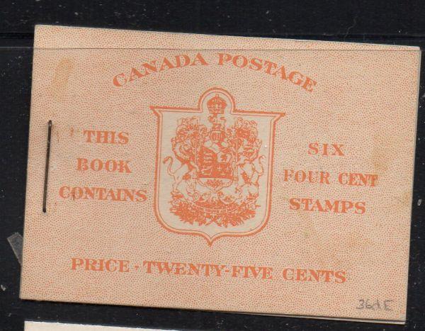 Canada Sc 254a 1943 cpl booklet USC#336e mint NH