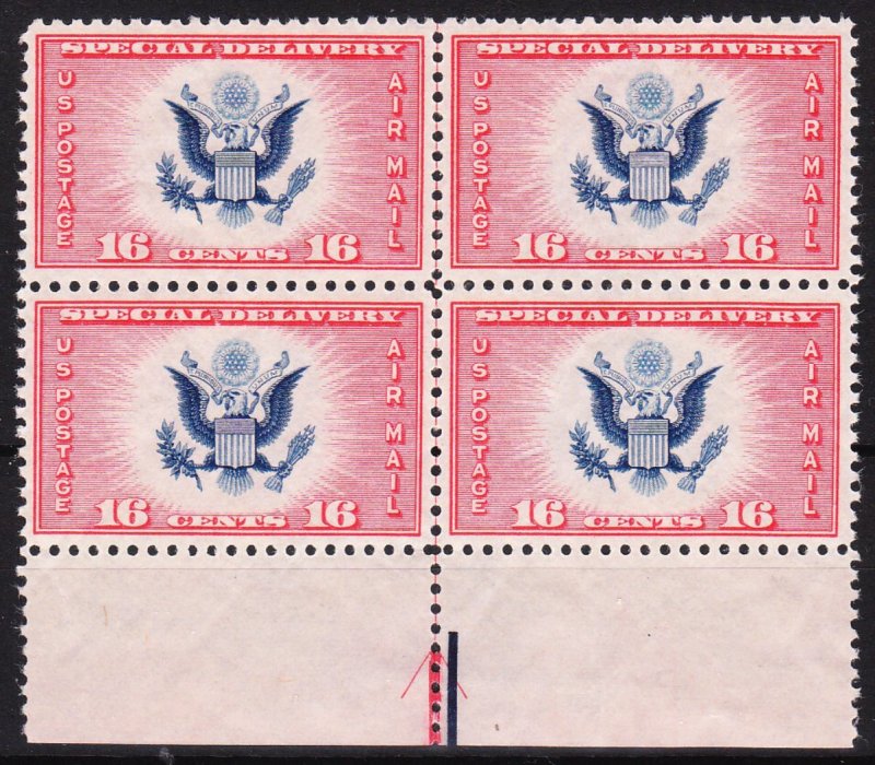 US #CE2 VF-XF Mint NH OG, Bottom Margin Arrow Block of 4.   10683