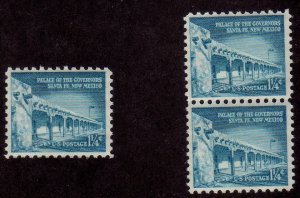 1031A 1 1/4c Palace of the Governors Single & Pair