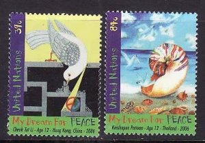 United Nations New York-Sc#918-19- id8-unused NH set-Dream for Peace-Birds-2006