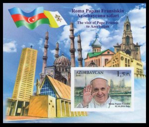 2016 Azerbaijan 1182/B173b Pope Francis visits Azerbaijan (edition 200)