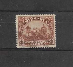 NICARAGUA 1922 NATIONAL PALACE OF MANAGUA BROWN 20C SCOTT 414 MICHEL 413 USED